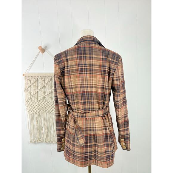 Free People Emily Plaid Blazer Jacket Small Preppy Academia Eclectic Grandpa - Picture 9 of 12